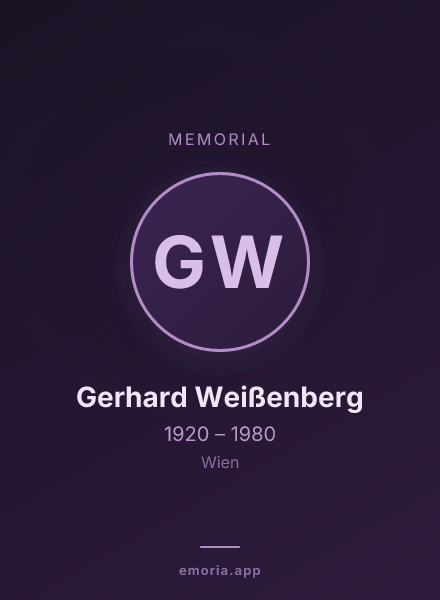 Memorial portrait of Gerhard Weißenberg