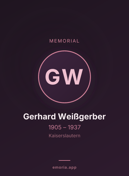 Memorial portrait of Gerhard Weißgerber