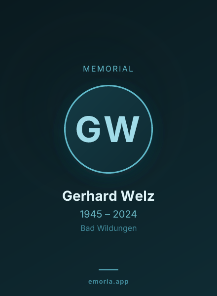 Memorial portrait of Gerhard Welz