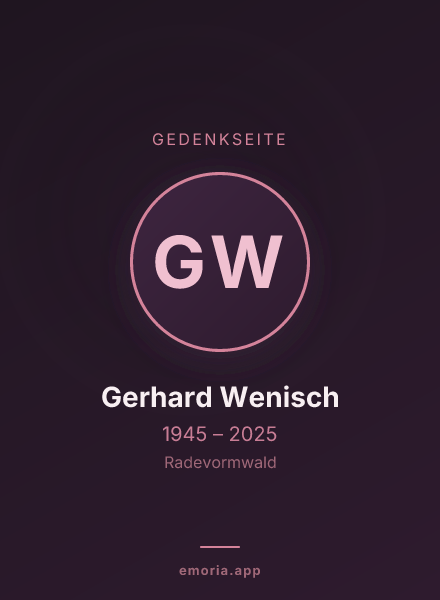 Gedenkportrait von Gerhard Wenisch