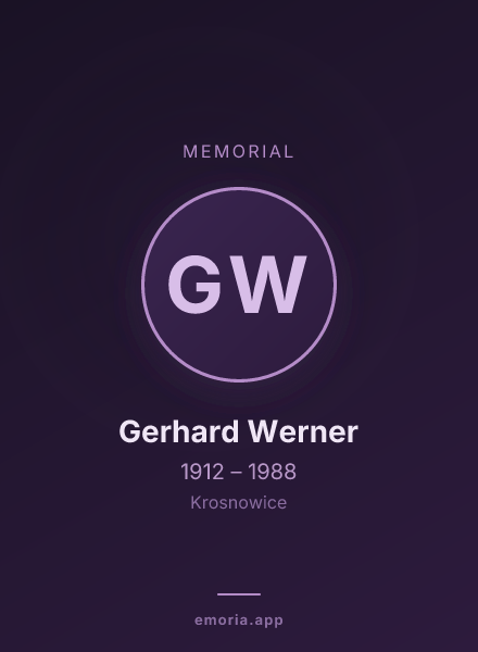 Memorial portrait of Gerhard Werner