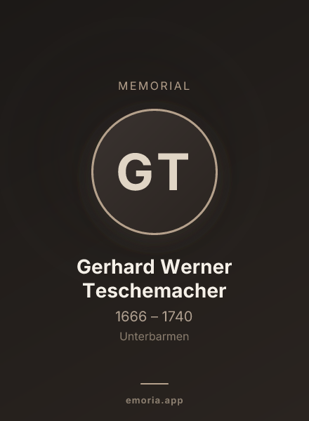 Memorial portrait of Gerhard Werner Teschemacher