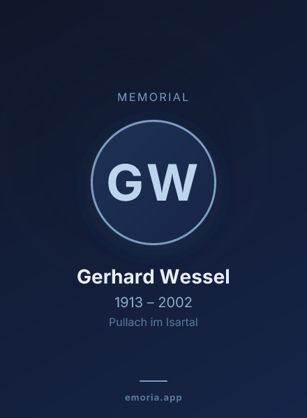 Memorial portrait of Gerhard Wessel