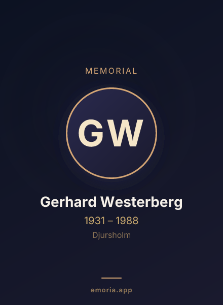 Memorial portrait of Gerhard Westerberg
