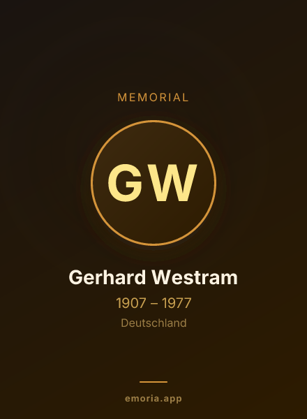 Memorial portrait of Gerhard Westram