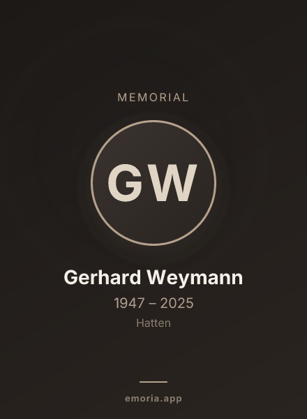 Memorial portrait of Gerhard Weymann