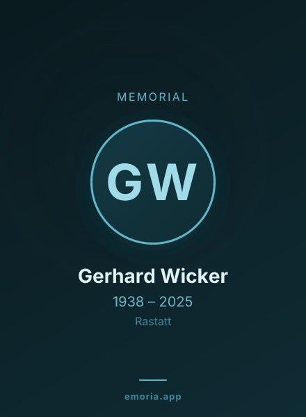 Memorial portrait of Gerhard Wicker