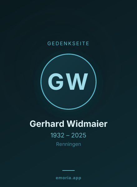 Gedenkportrait von Gerhard Widmaier