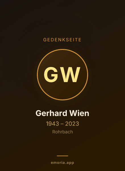 Gedenkportrait von Gerhard Wien