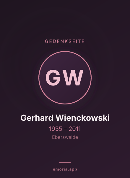 Gedenkportrait von Gerhard Wienckowski