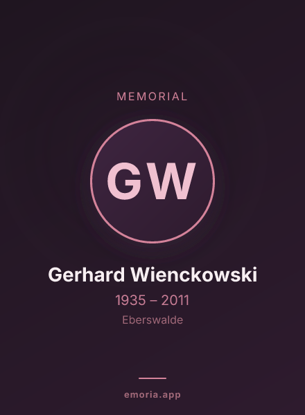 Memorial portrait of Gerhard Wienckowski