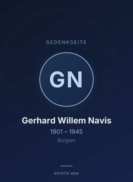 Gedenkportrait von Gerhard Willem Navis