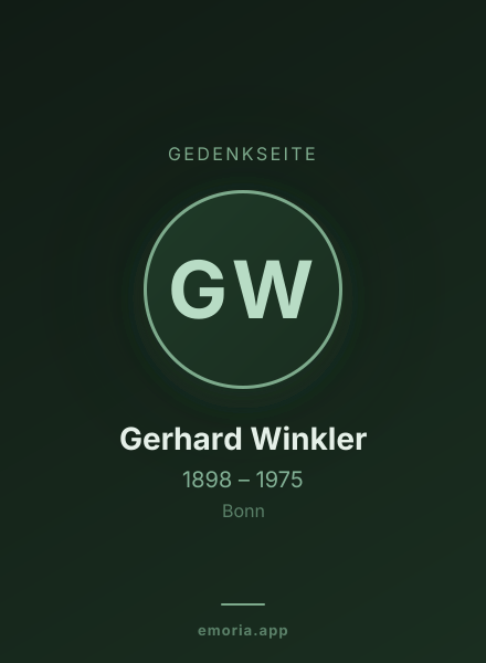 Gedenkportrait von Gerhard Winkler