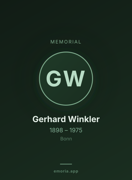 Memorial portrait of Gerhard Winkler