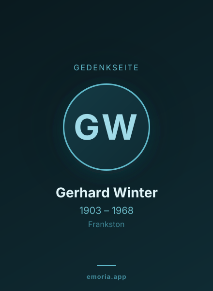 Gedenkportrait von Gerhard Winter
