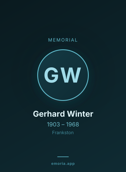 Memorial portrait of Gerhard Winter