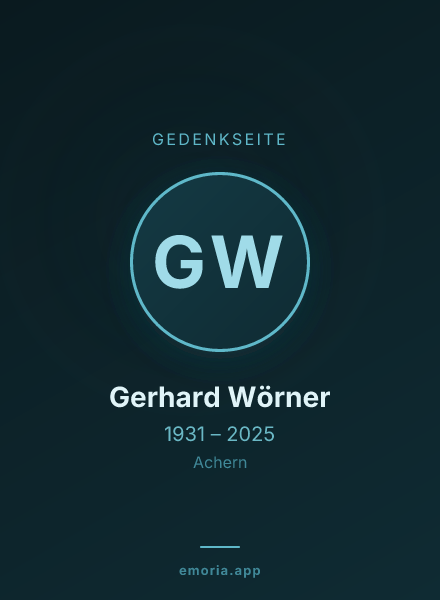 Gedenkportrait von Gerhard Wörner