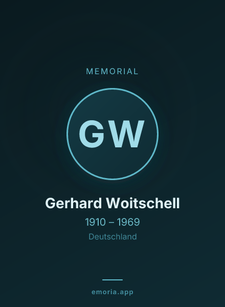 Memorial portrait of Gerhard Woitschell