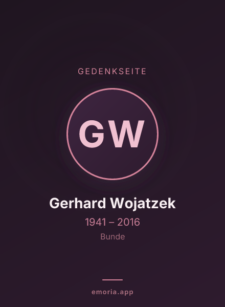 Gedenkportrait von Gerhard Wojatzek