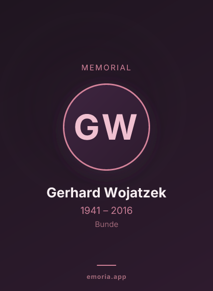 Memorial portrait of Gerhard Wojatzek