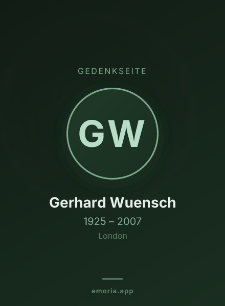 Gedenkportrait von Gerhard Wuensch