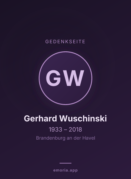 Gedenkportrait von Gerhard Wuschinski