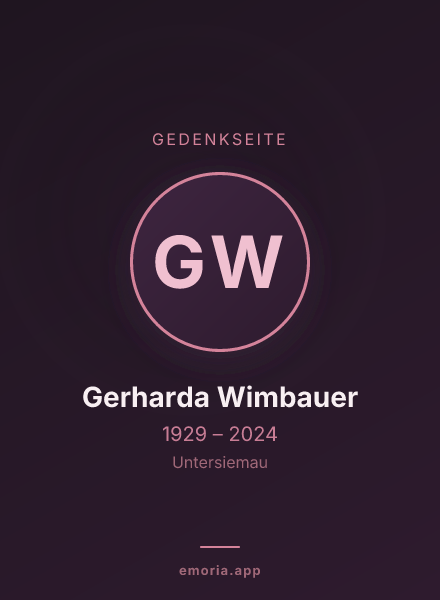 Gedenkportrait von Gerharda Wimbauer