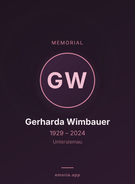 Memorial portrait of Gerharda Wimbauer