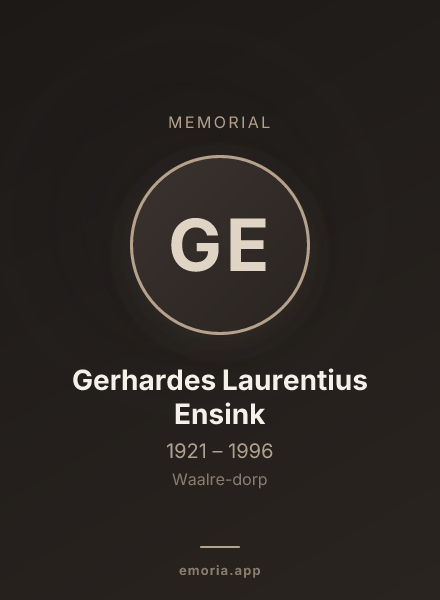 Memorial portrait of Gerhardes Laurentius Ensink