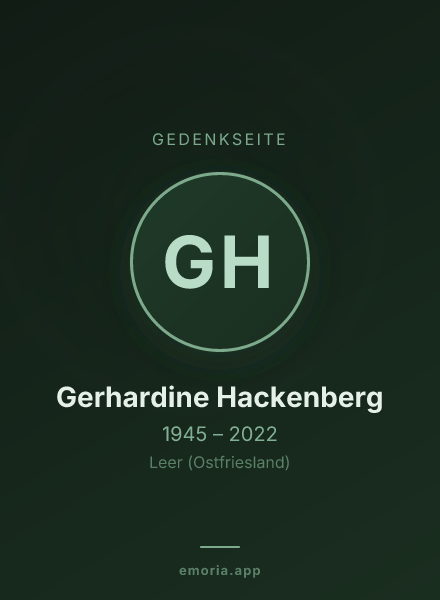 Gedenkportrait von Gerhardine Hackenberg