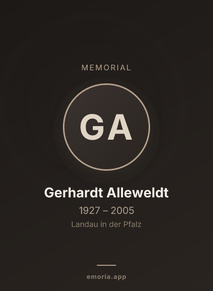 Memorial portrait of Gerhardt Alleweldt