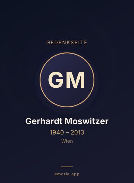 Gedenkportrait von Gerhardt Moswitzer