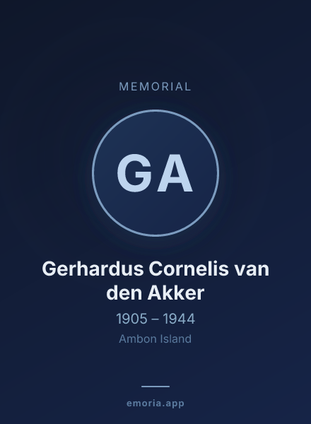 Memorial portrait of Gerhardus Cornelis van den Akker
