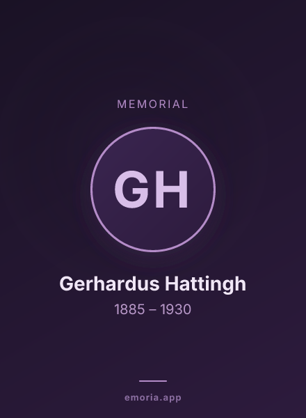 Memorial portrait of Gerhardus Hattingh