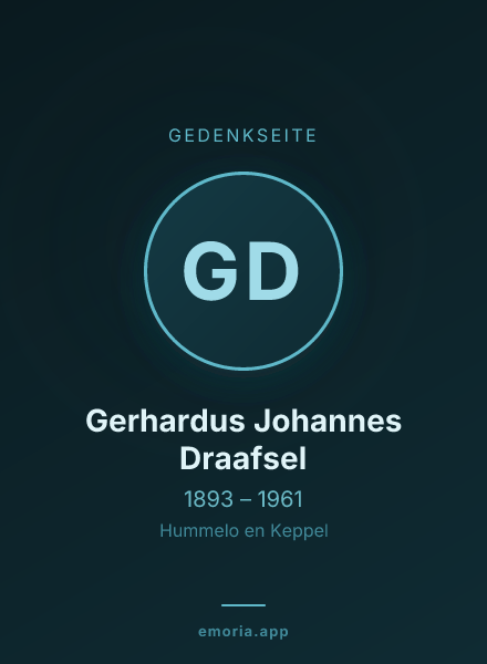 Gedenkportrait von Gerhardus Johannes Draafsel