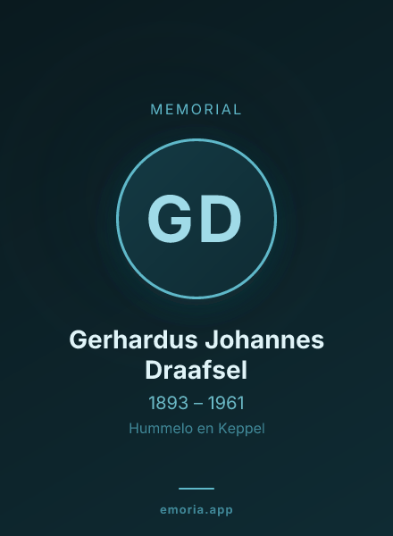 Memorial portrait of Gerhardus Johannes Draafsel