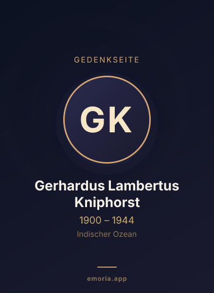 Gedenkportrait von Gerhardus Lambertus Kniphorst