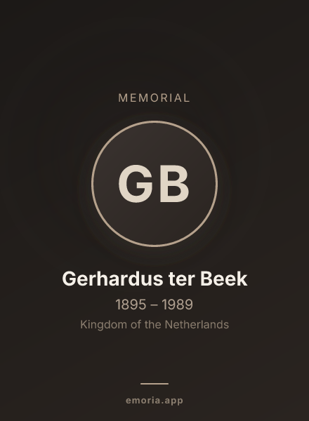 Memorial portrait of Gerhardus ter Beek