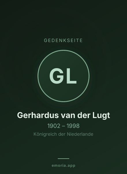 Gedenkportrait von Gerhardus van der Lugt