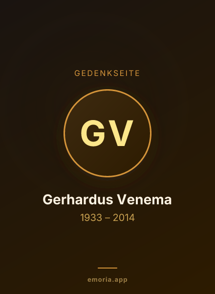 Gedenkportrait von Gerhardus Venema