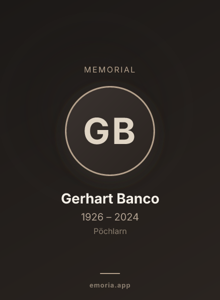 Memorial portrait of Gerhart Banco