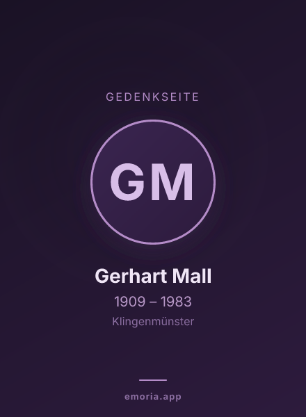 Gedenkportrait von Gerhart Mall
