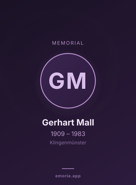Memorial portrait of Gerhart Mall