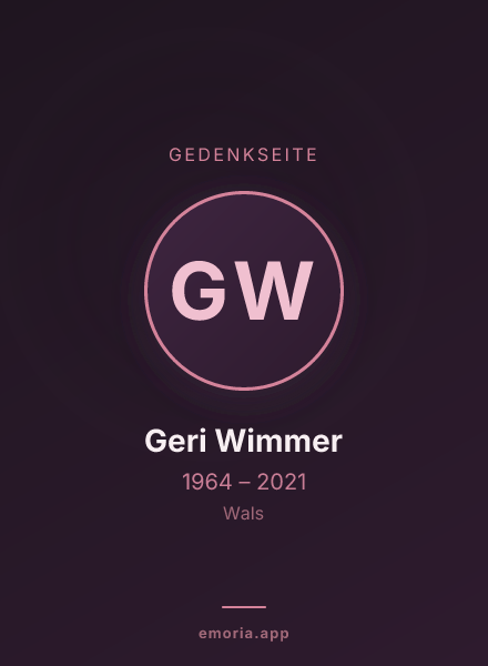 Gedenkportrait von Geri Wimmer