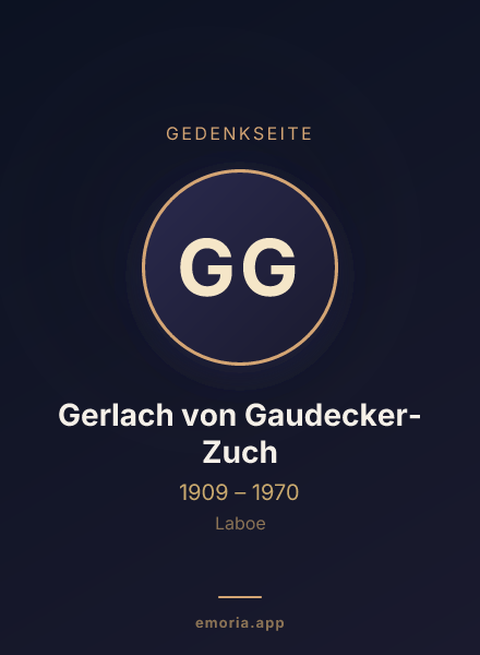 Gedenkportrait von Gerlach von Gaudecker-Zuch