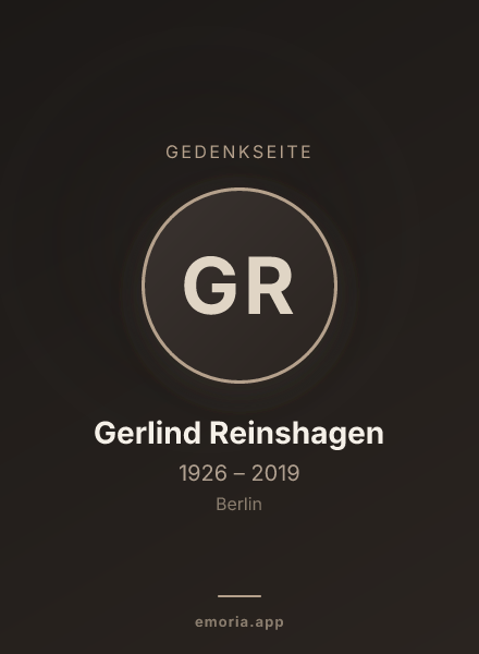 Gedenkportrait von Gerlind Reinshagen