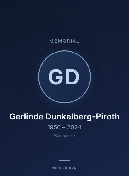 Memorial portrait of Gerlinde Dunkelberg-Piroth