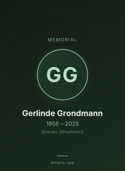 Memorial portrait of Gerlinde Grondmann
