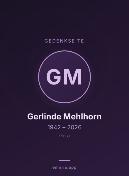 Gedenkportrait von Gerlinde Mehlhorn