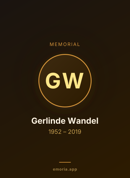 Memorial portrait of Gerlinde Wandel